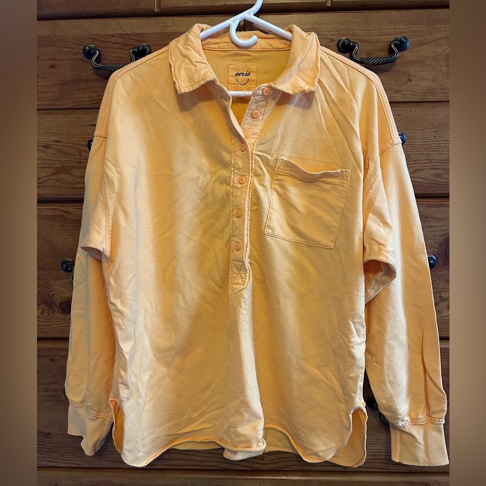 Aerie Women's Button-Down Tunic in Soft Orange